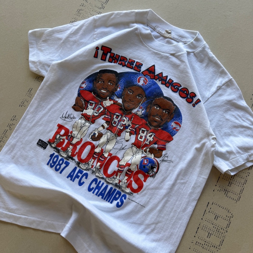 Vintage‎ 80s Denver Broncos Three Amigos T-shirt